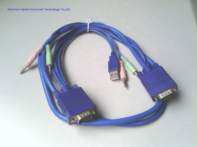 4-in-1 VGA+ USB 3.5mm audio KVM cable