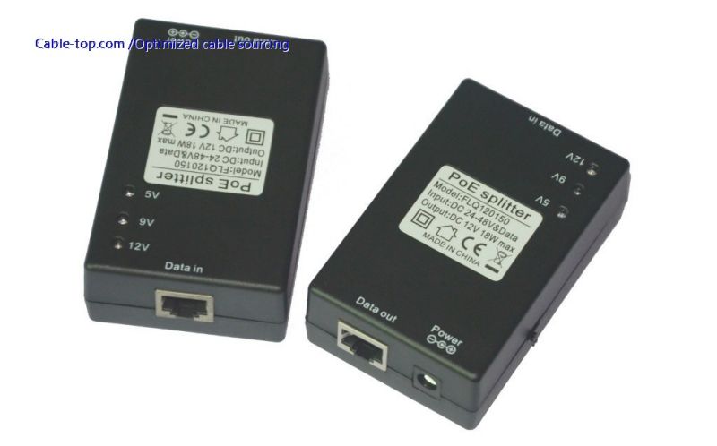 POE injector&splitter with adjustable output 5V/ 9V/ 12V